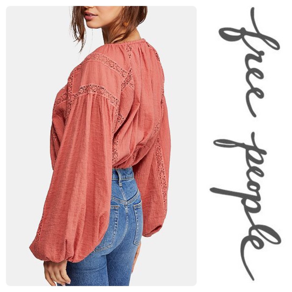 New Free PMaria Embroidered Blouse Terracotta - Picture 3 of 6
